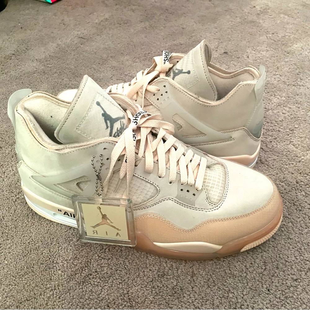 Off White jordan 4s Size 13 worn once i have box and all the extra laces